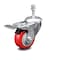 Service Caster 3.5 Inch Red Polyurethane Swivel 3/8 Inch Stem Caster with Total Lock Brake SCC-TSTTL20S3514-PPUB-RED-381615 - alternate 1